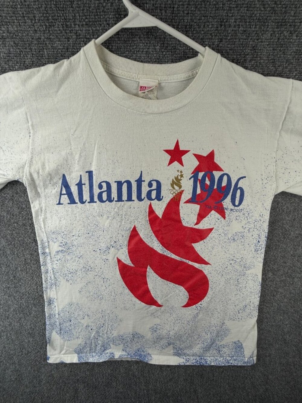 VTG Atlanta 1996 OLYMPIC GAMES 1992 Graphic T Shirt Women XL USA Hanes HER WAY
